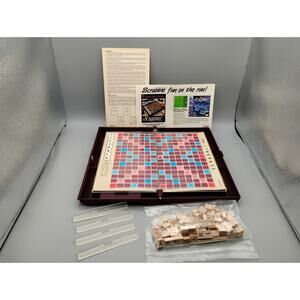Vintage Scrabble Deluxe Travel Edition Game 1990 Milton Bradley - 98 Tiles